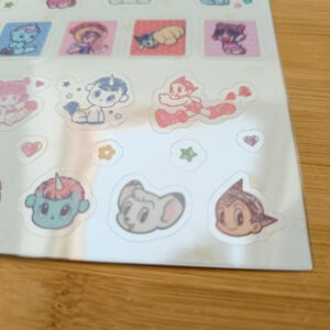 Simba, Principessa Zaffiro, Astroboy,Adesivi trasparenti osamu tezuka world